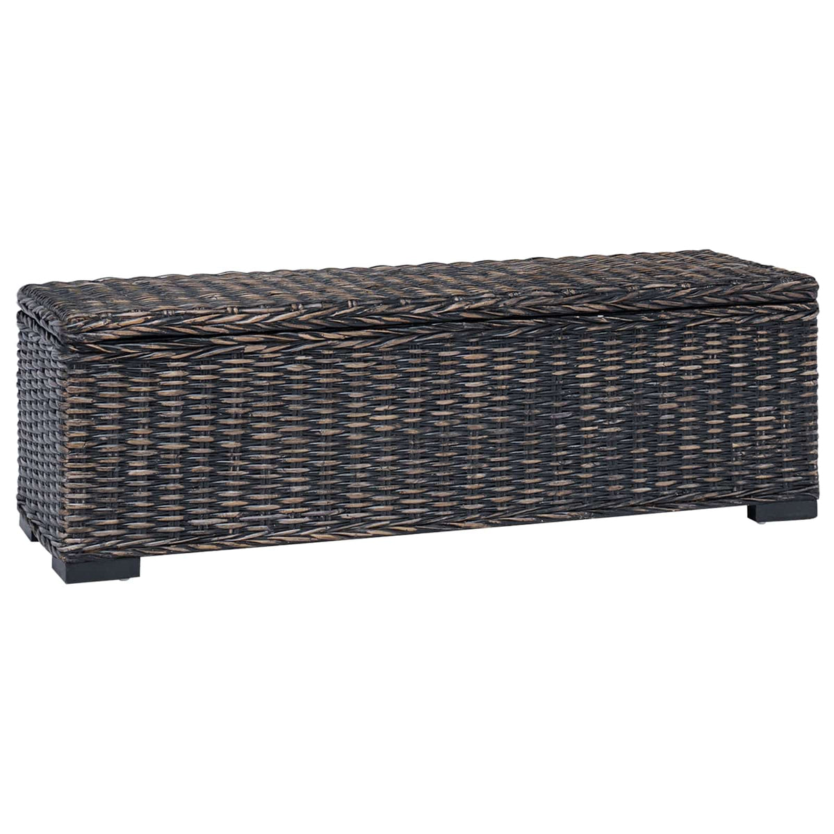 vidaXL Opbergbox 110 cm natuurlijk kubu rattan en massief mahoniehout