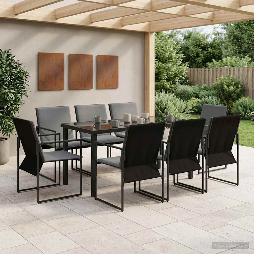 vidaXL Tuin eettafelset 5 pcs Zwart en Anthraciet 80 x 80 x 73 cm