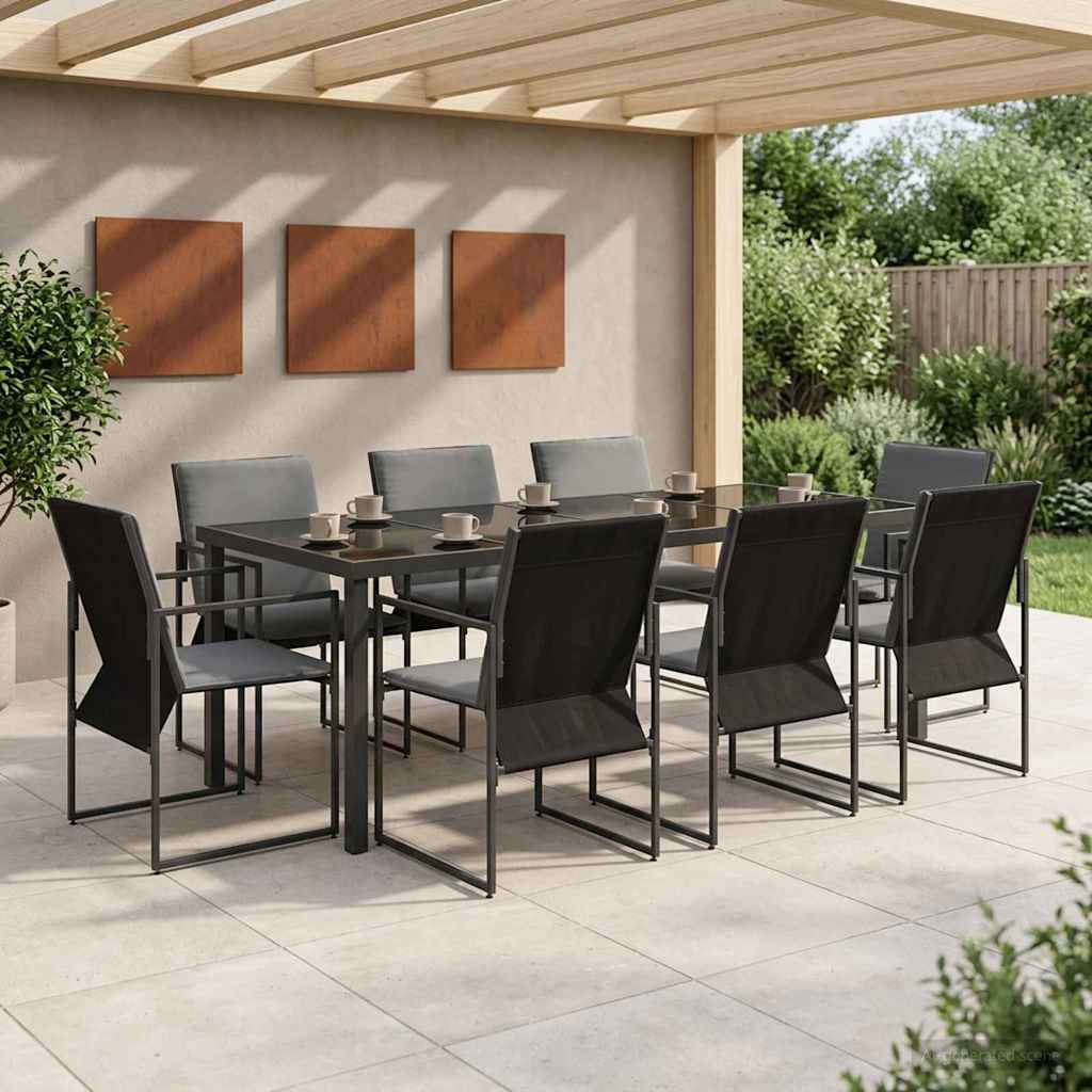 vidaXL Tuin eettafelset 5 pcs Zwart en Anthraciet 80 x 80 x 73 cm