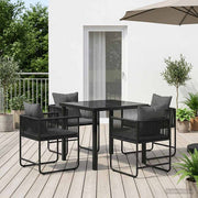 vidaXL Tuin eettafelset 5 pcs Zwart en Anthraciet 80 x 80 x 73 cm