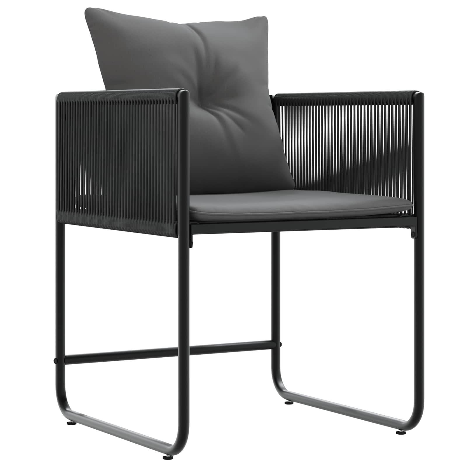 vidaXL Tuin eettafelset 5 pcs Zwart en Anthraciet 80 x 80 x 73 cm