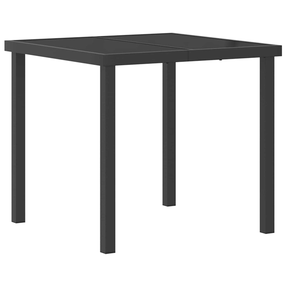 vidaXL Buiten eettafelset 3 st Zwart poly rattan