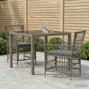 vidaXL Buiten eettafelset 3 st Zwart poly rattan