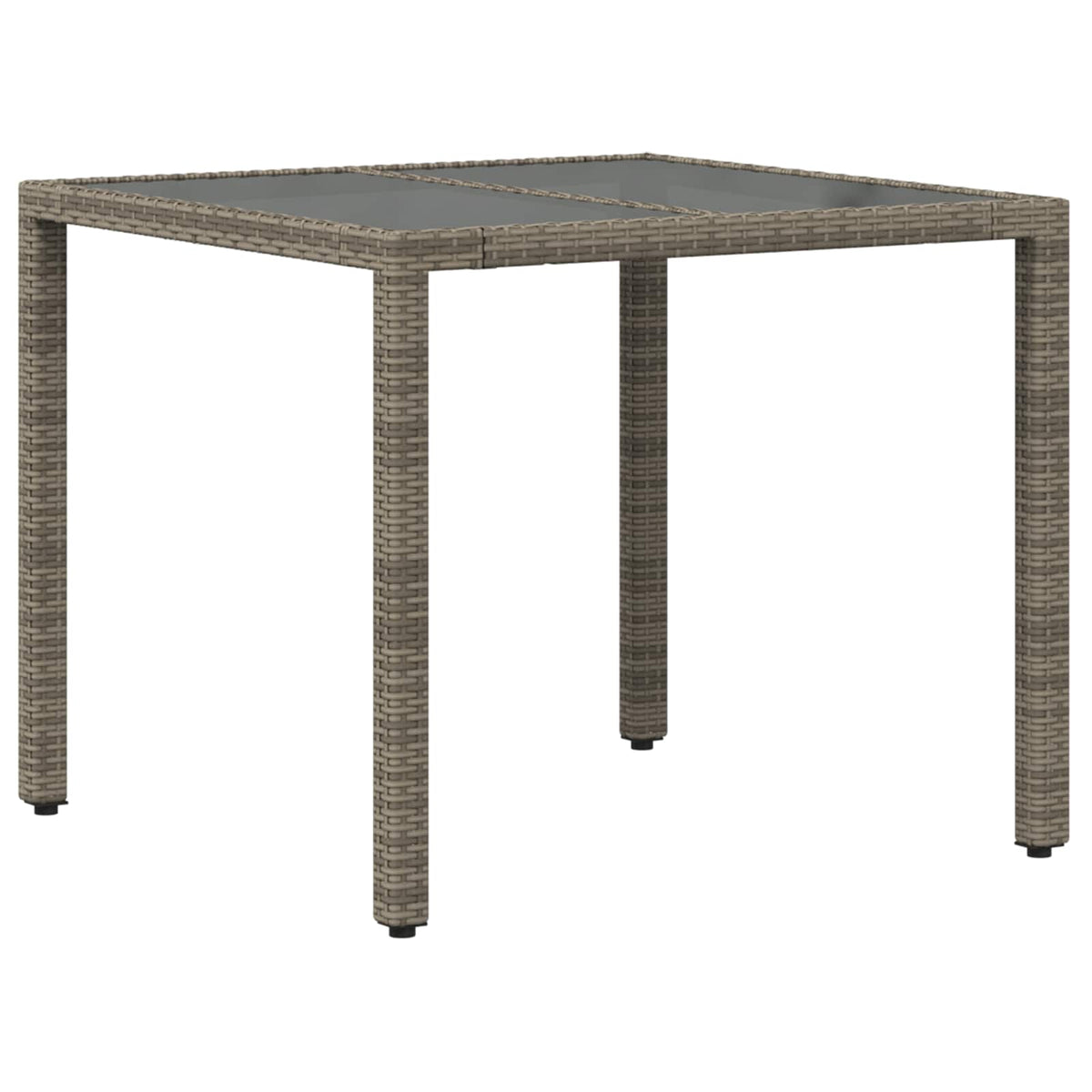 vidaXL Buiten eettafelset 3 st Zwart poly rattan