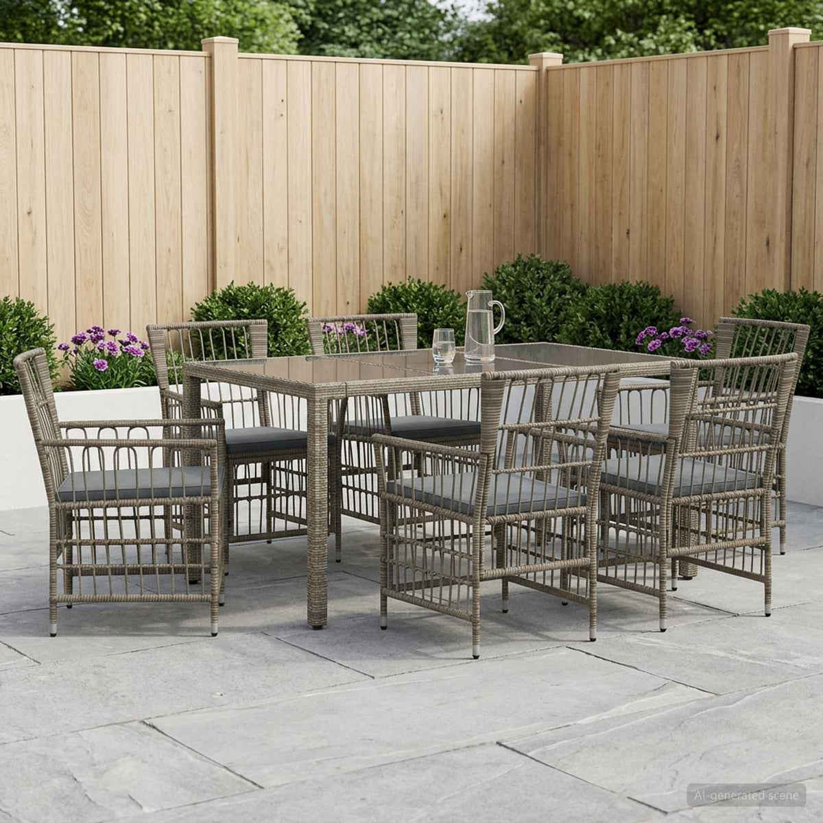 vidaXL Buiten eettafelset 3 st Zwart poly rattan