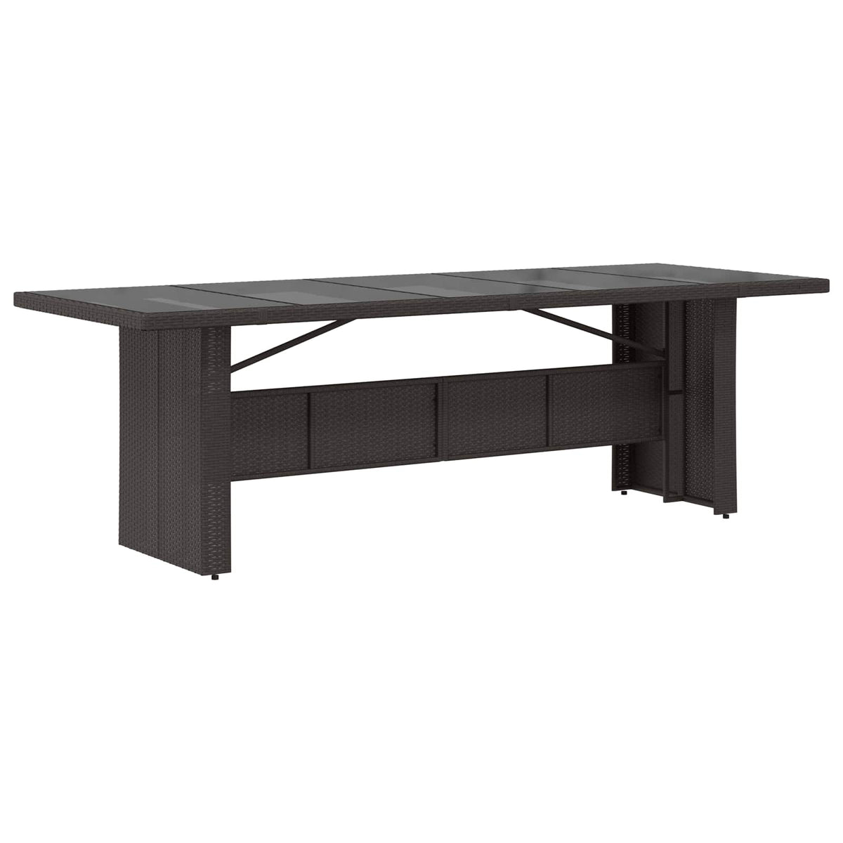 vidaXL Buiten eettafelset 9 st Zwart poly rattan