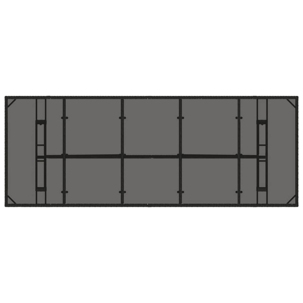 vidaXL Buiten eettafelset 9 st Zwart poly rattan