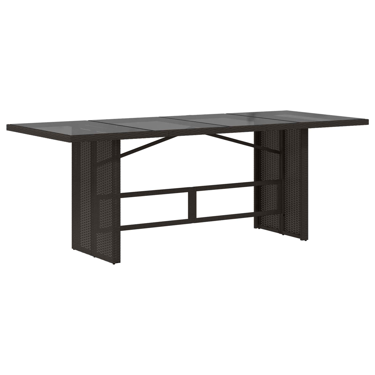 vidaXL Buiten eettafelset 7 st Zwart poly rattan