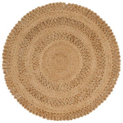 vidaXL Tapijt rond 120 cm gevlochten jute - Aashly