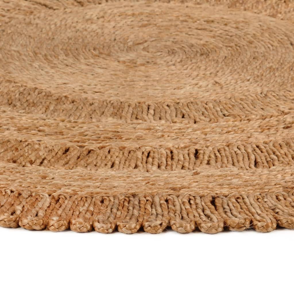 vidaXL Tapijt rond 120 cm gevlochten jute - Aashly