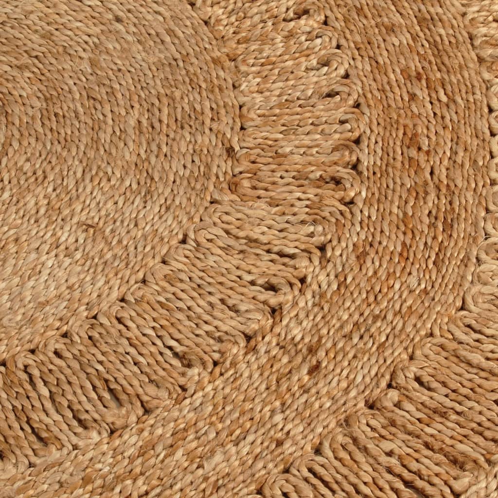 vidaXL Tapijt rond 120 cm gevlochten jute - Aashly