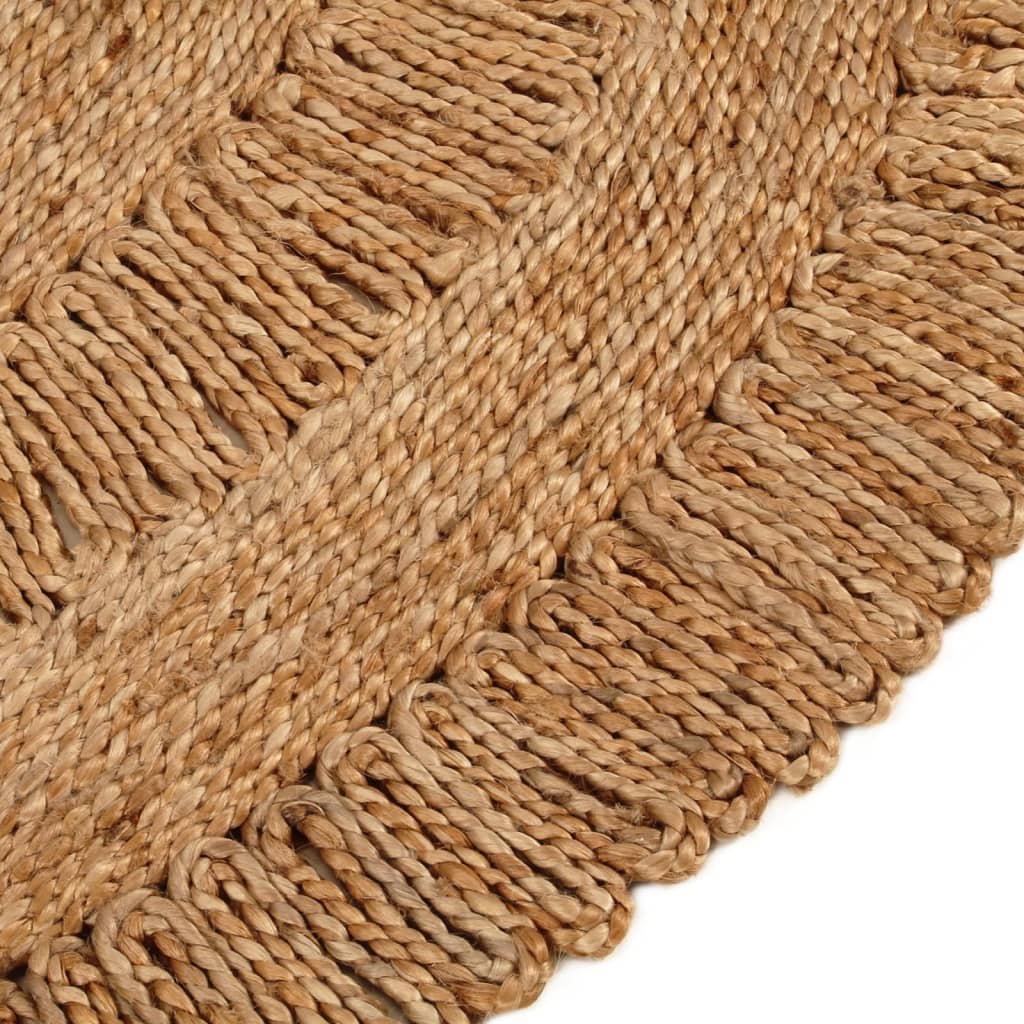 vidaXL Tapijt rond 120 cm gevlochten jute - Aashly