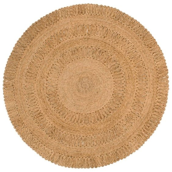 vidaXL Tapijt rond 120 cm gevlochten jute - Aashly