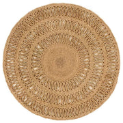 vidaXL Tapijt rond 90 cm gevlochten jute