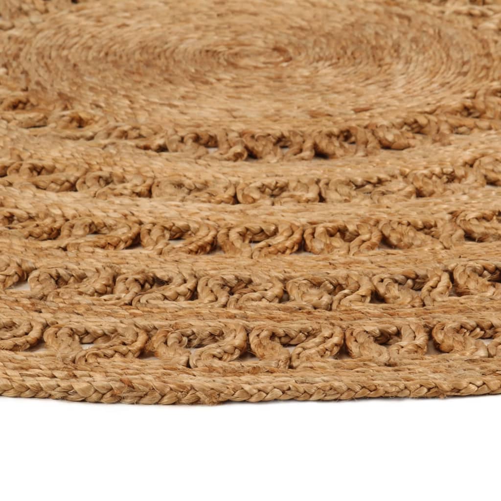vidaXL Tapijt rond 90 cm gevlochten jute