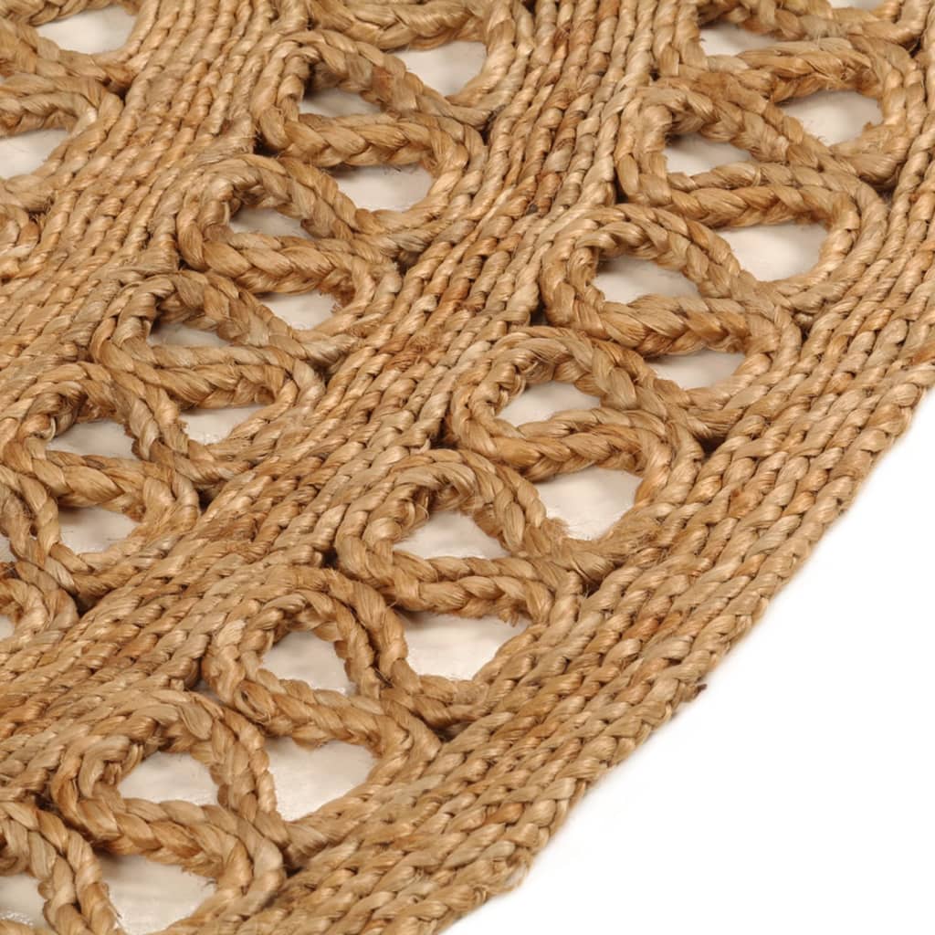 vidaXL Tapijt rond 90 cm gevlochten jute
