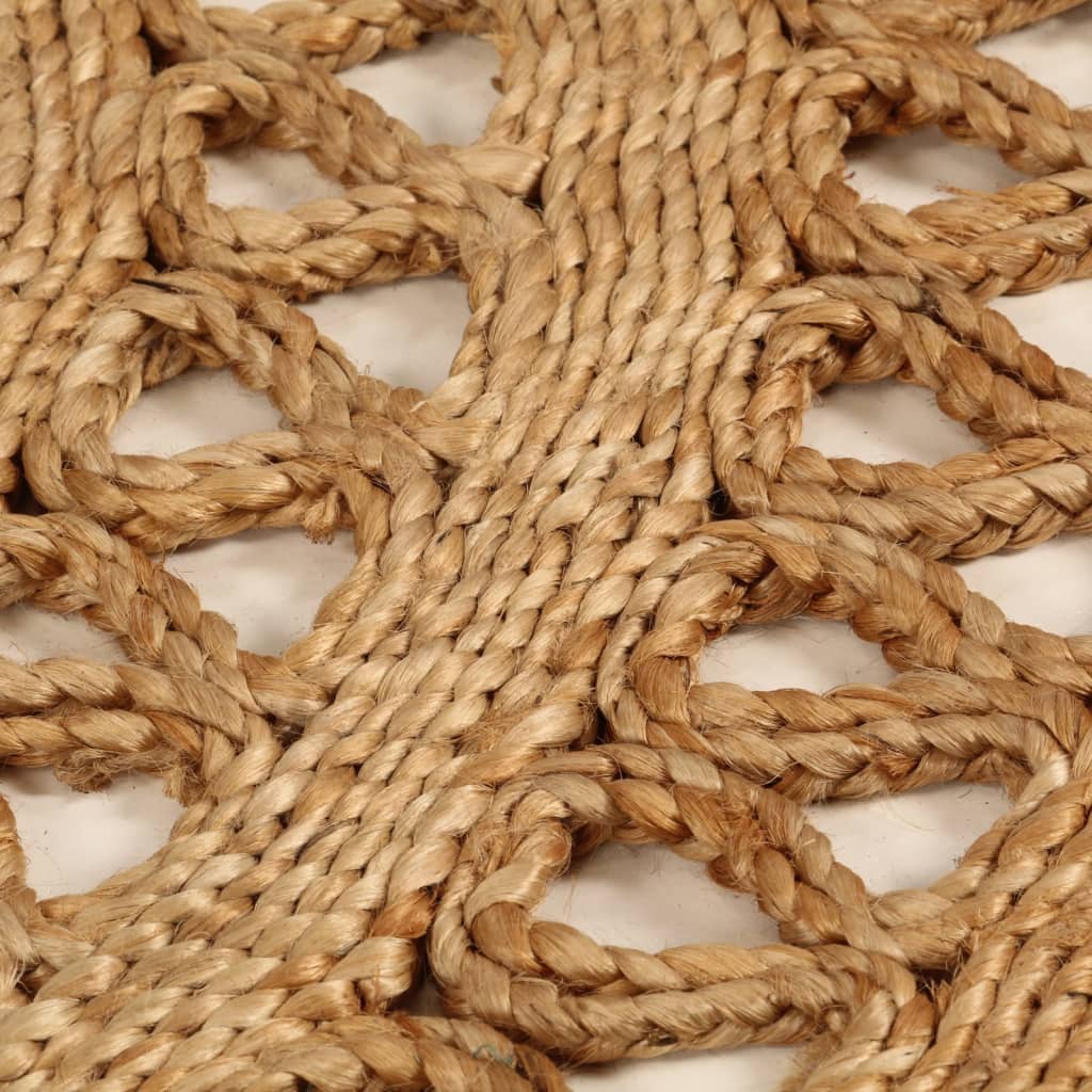 vidaXL Tapijt rond 90 cm gevlochten jute