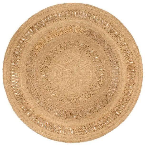 vidaXL Tapijt rond 120 cm gevlochten jute
