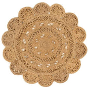 vidaXL Tapijt rond 90 cm gevlochten jute