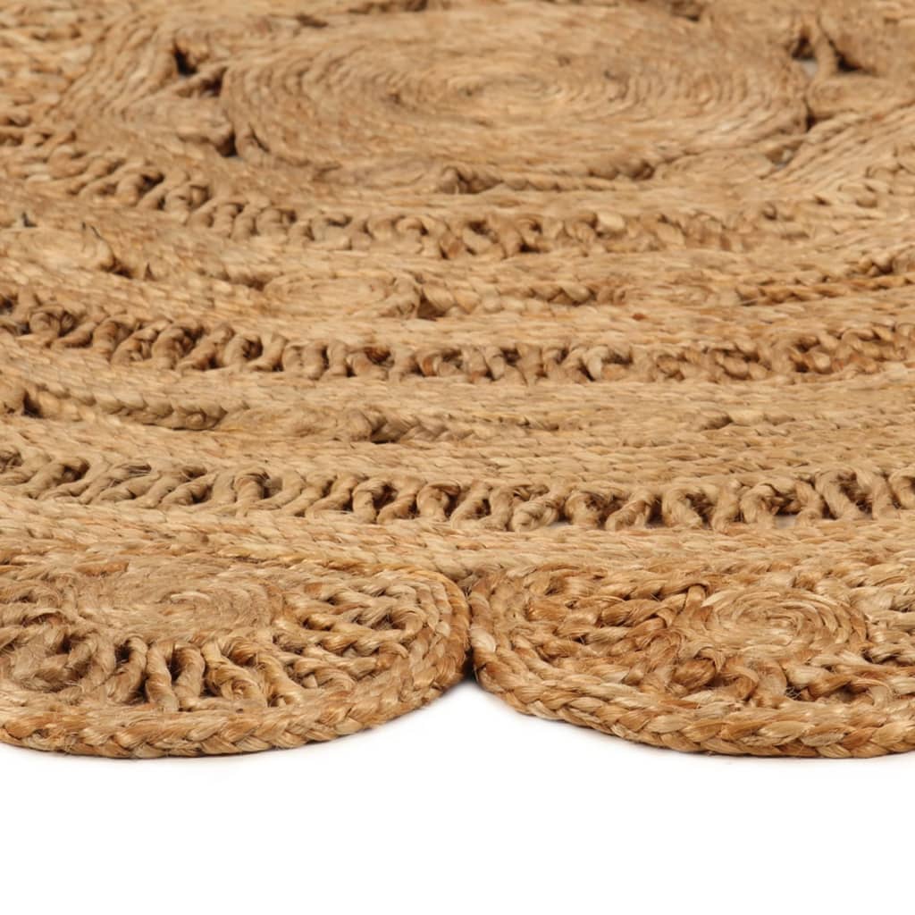 vidaXL Tapijt rond 90 cm gevlochten jute
