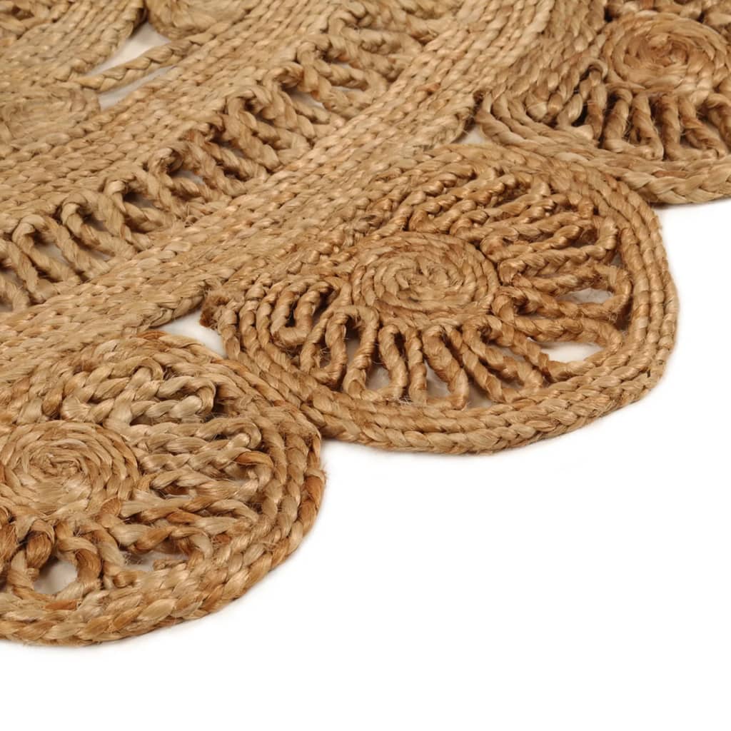 vidaXL Tapijt rond 90 cm gevlochten jute
