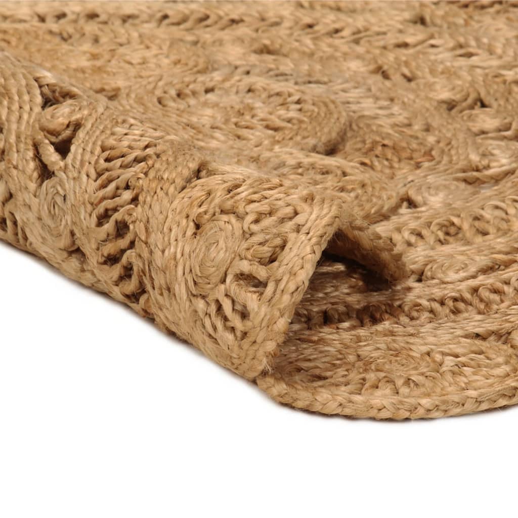 vidaXL Tapijt rond 90 cm gevlochten jute