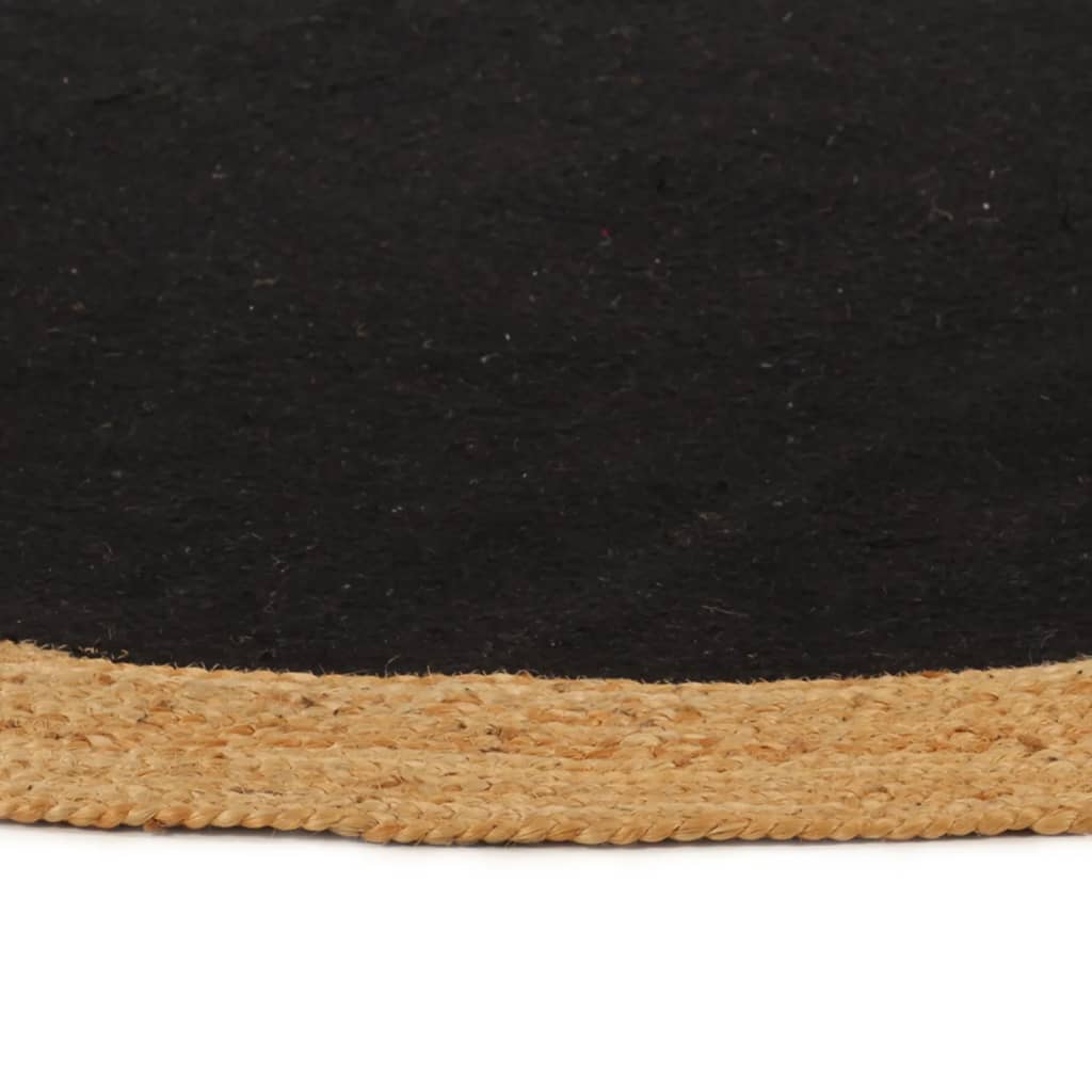 vidaXL Vloerkleed rond gevlochten 120 cm jute en katoen wit en naturel