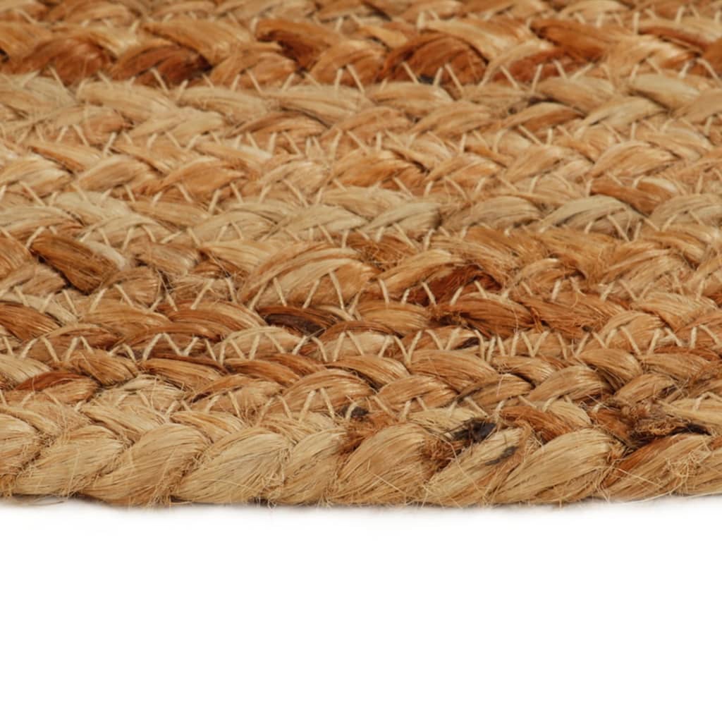 vidaXL Vloerkleed met kwastjes gevlochten rond 90 cm jute