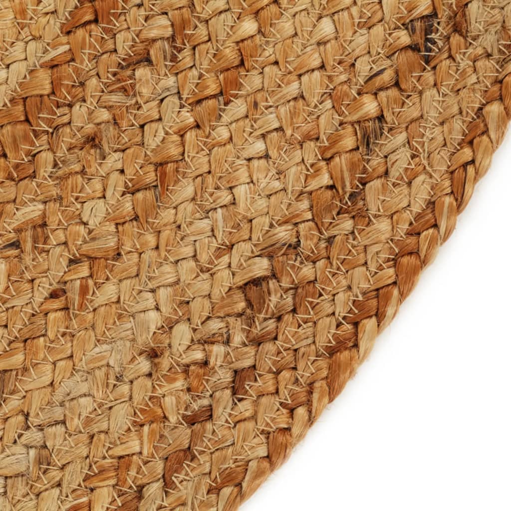 vidaXL Vloerkleed met kwastjes gevlochten rond 90 cm jute