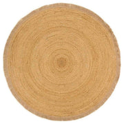vidaXL Vloerkleed met ruche-rand gevlochten rond 90 cm jute