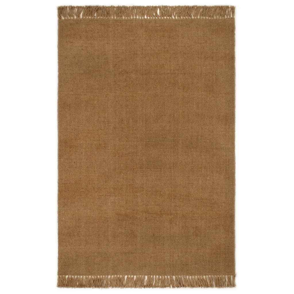 vidaXL Vloerkleed met kwastjes 80x160 cm jute