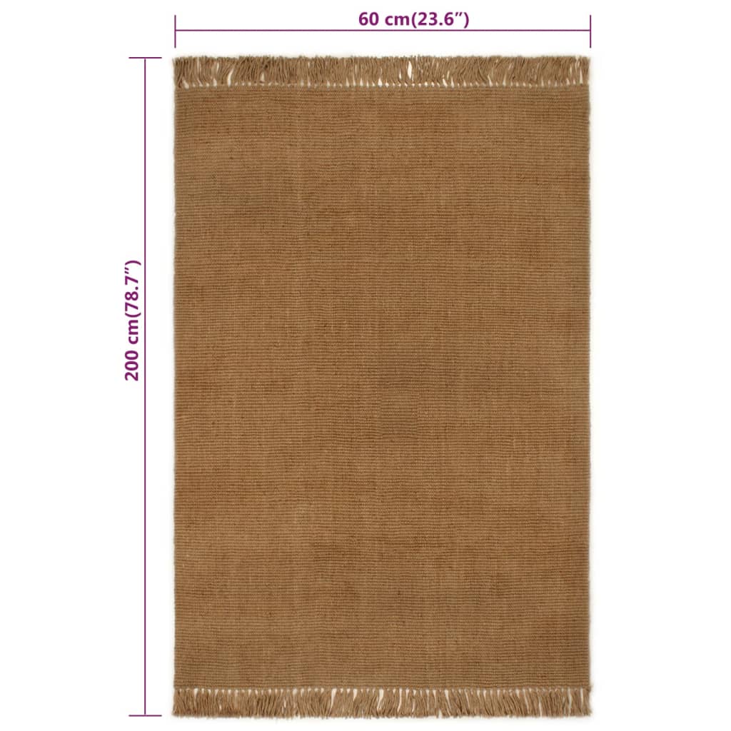 vidaXL Tapijtloper met kwastjes 60x200 cm jute