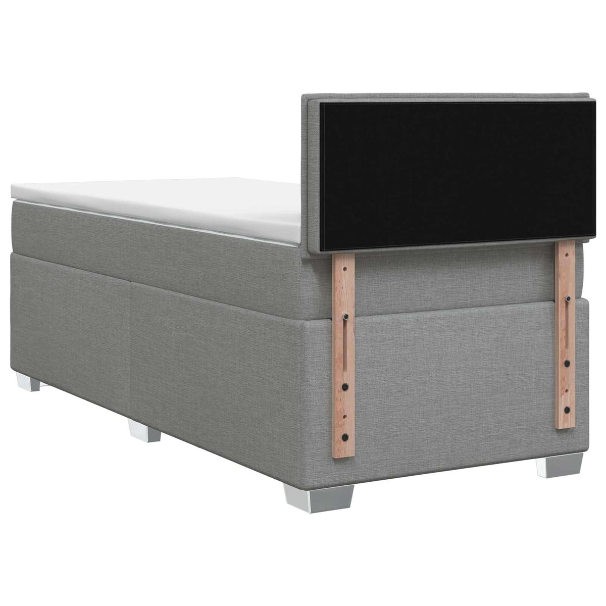 vidaXL Boxspring met matras stof lichtgrijs 90x200 cm