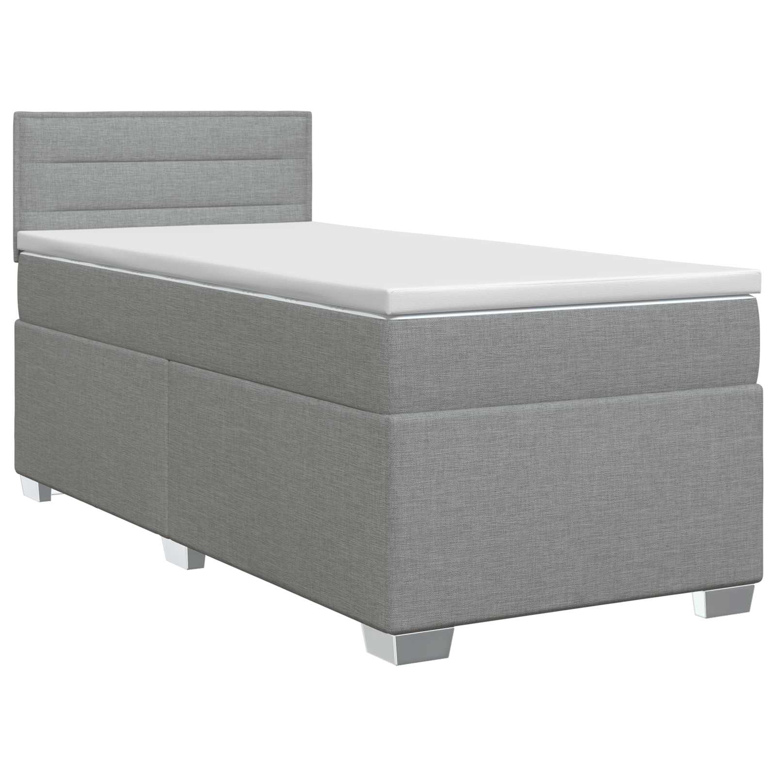 vidaXL Boxspringbed met matras Lichtgrijs 90 x 190cm Stof