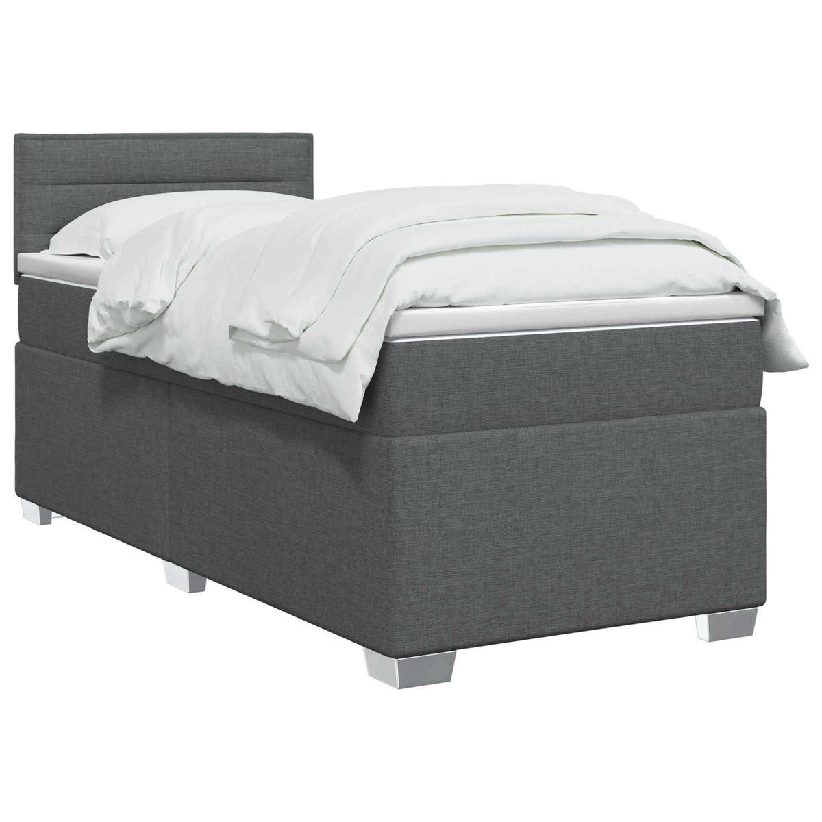 vidaXL Boxspringbed met matras Lichtgrijs 90 x 190cm Stof