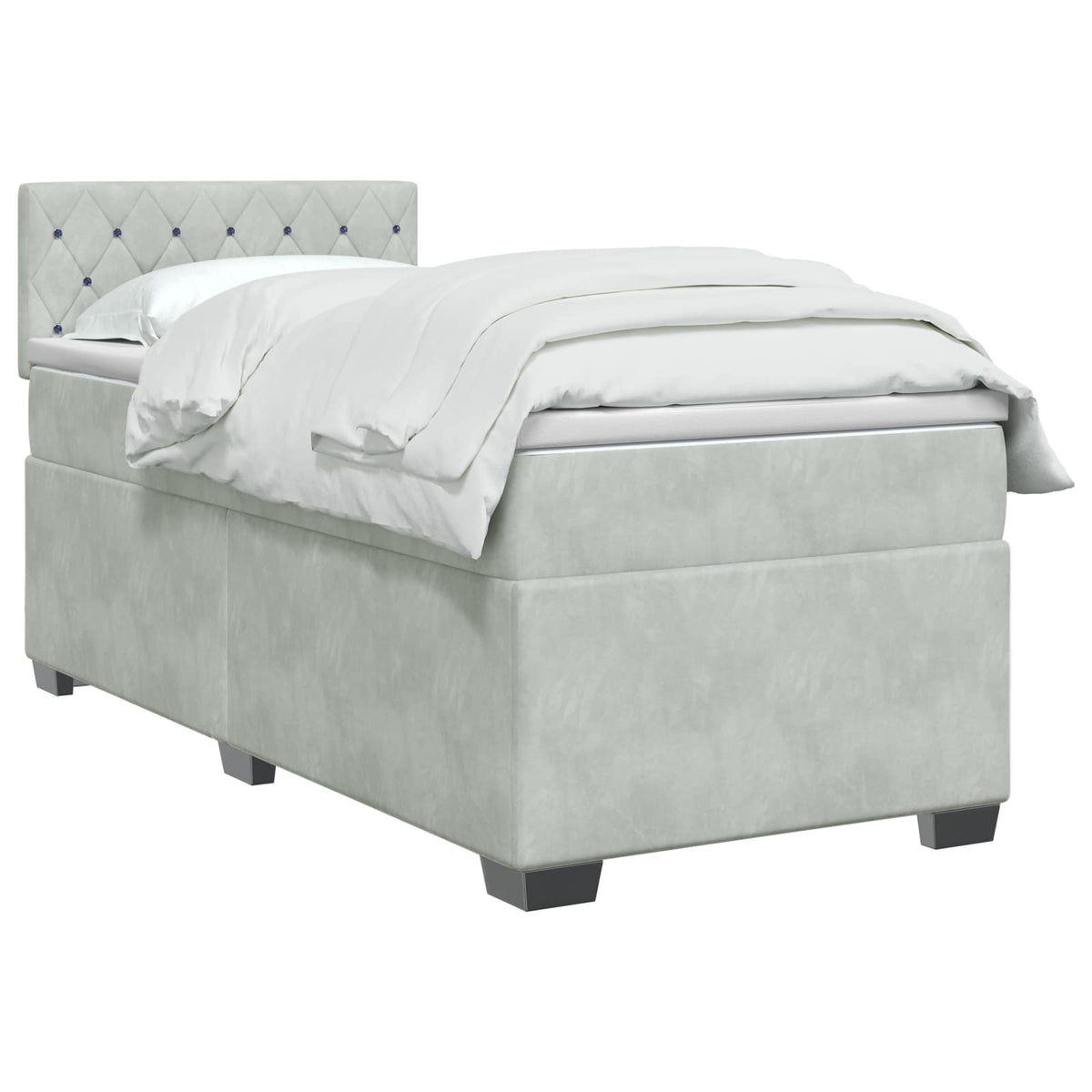 vidaXL Boxspring met matras fluweel donkergrijs 200x200 cm