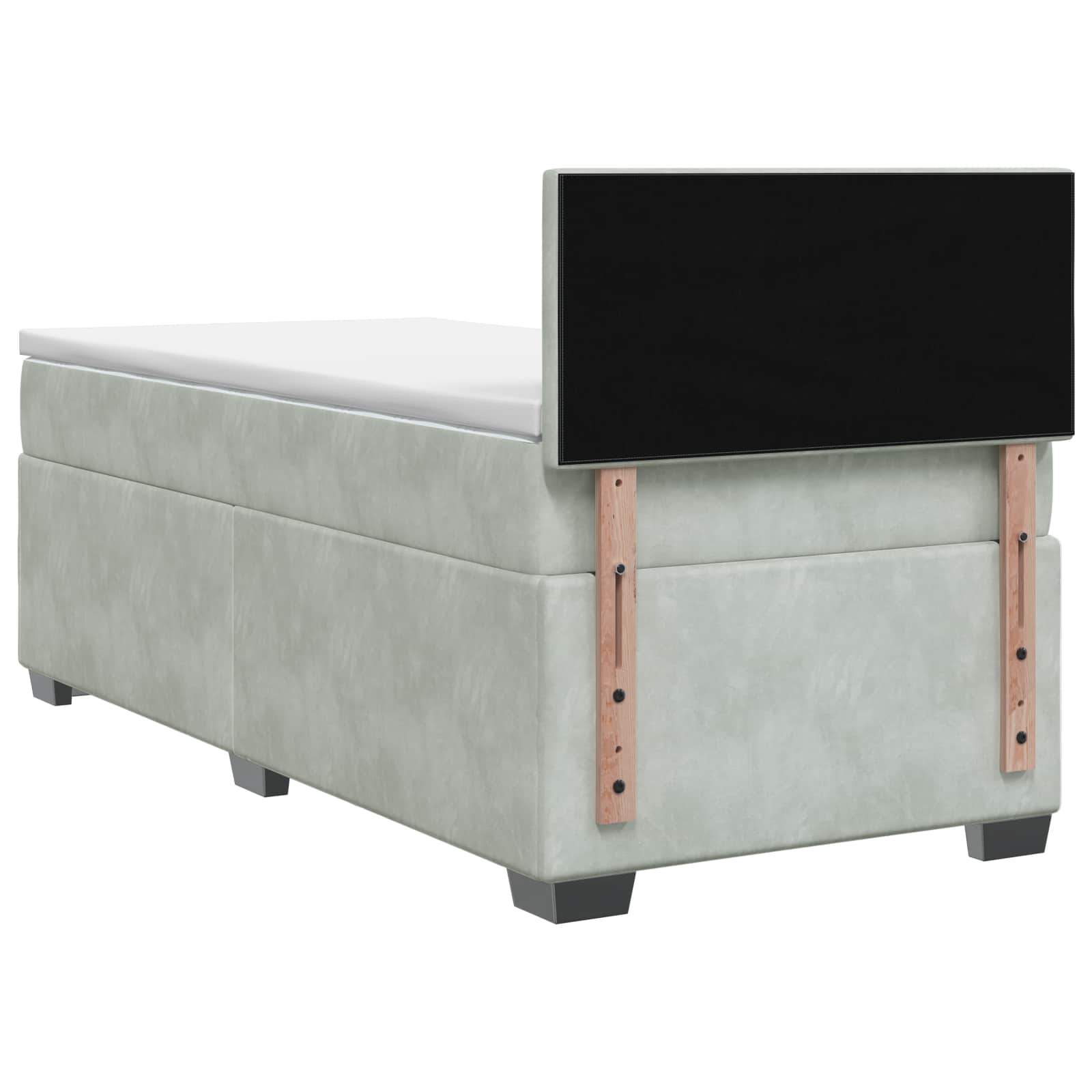 vidaXL Boxspring met matras fluweel donkergrijs 200x200 cm