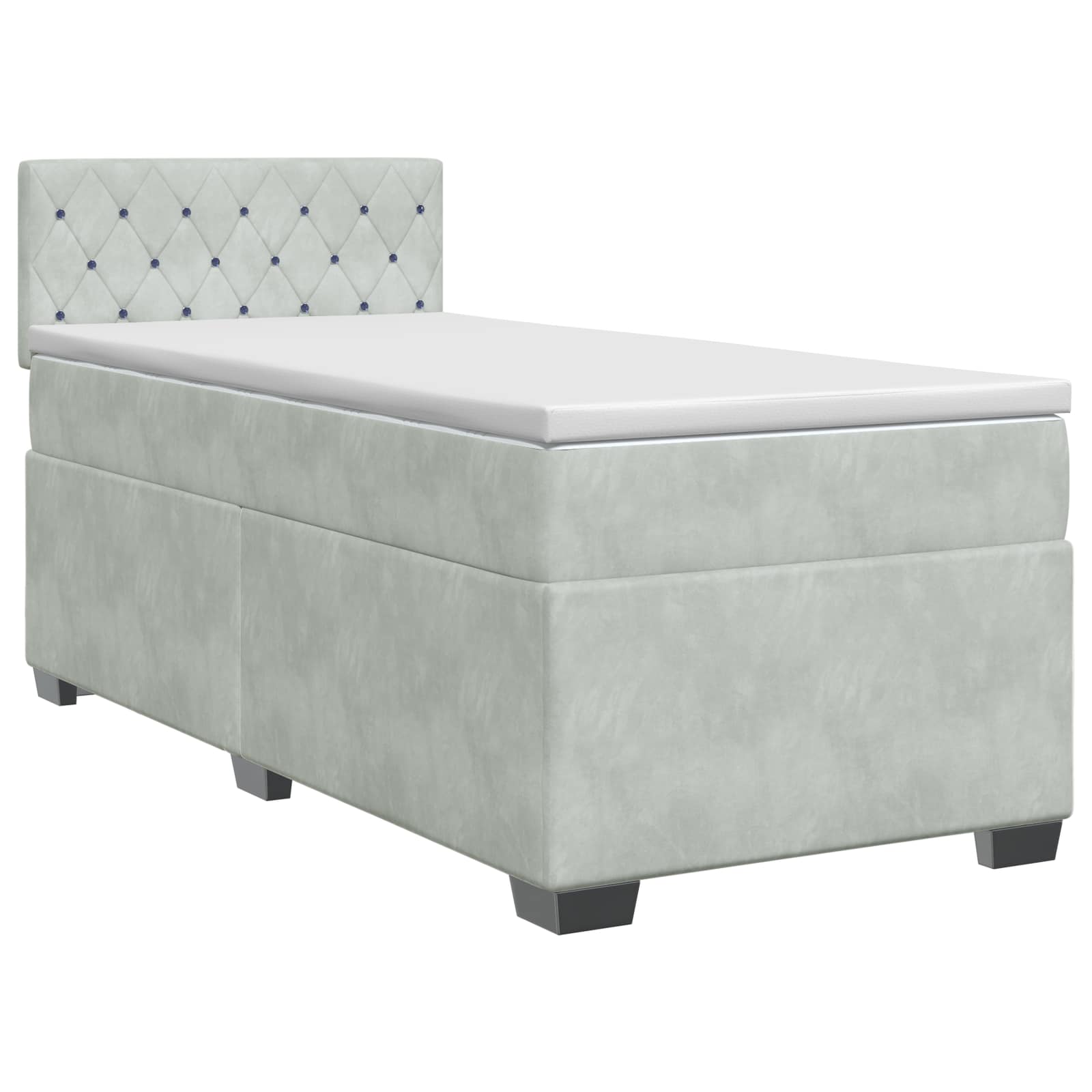 vidaXL Boxspringbed met matras Lichtgrijs 90 x 190 cm Fluweel