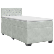 vidaXL Boxspringbed met matras Lichtgrijs 90 x 190 cm Fluweel