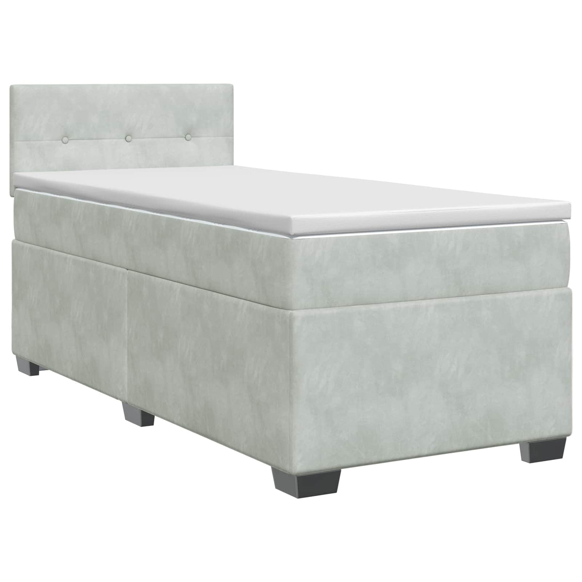 vidaXL Boxspringbed met matras Lichtgrijs 90 x 190 cm Fluweel