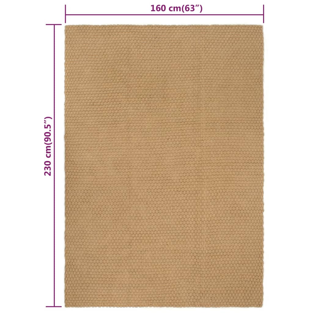 vidaXL Vloerkleed rechthoekig 160x230 cm jute naturel - Aashly