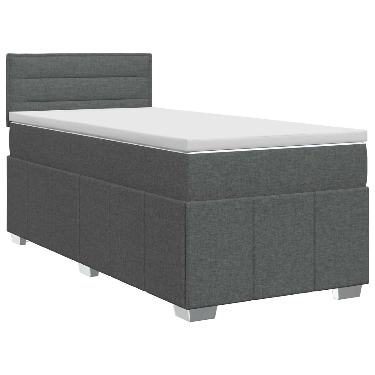 vidaXL Boxspringbed met matras Donkergrijs 90 x 190 cm Stof