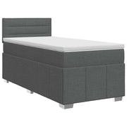 vidaXL Boxspringbed met matras Donkergrijs 90 x 190 cm Stof