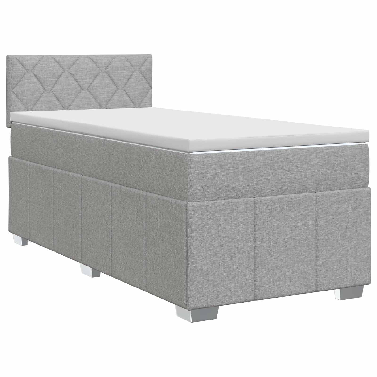 vidaXL Boxspringbed met matras Donkergrijs 90 x 190 cm Stof