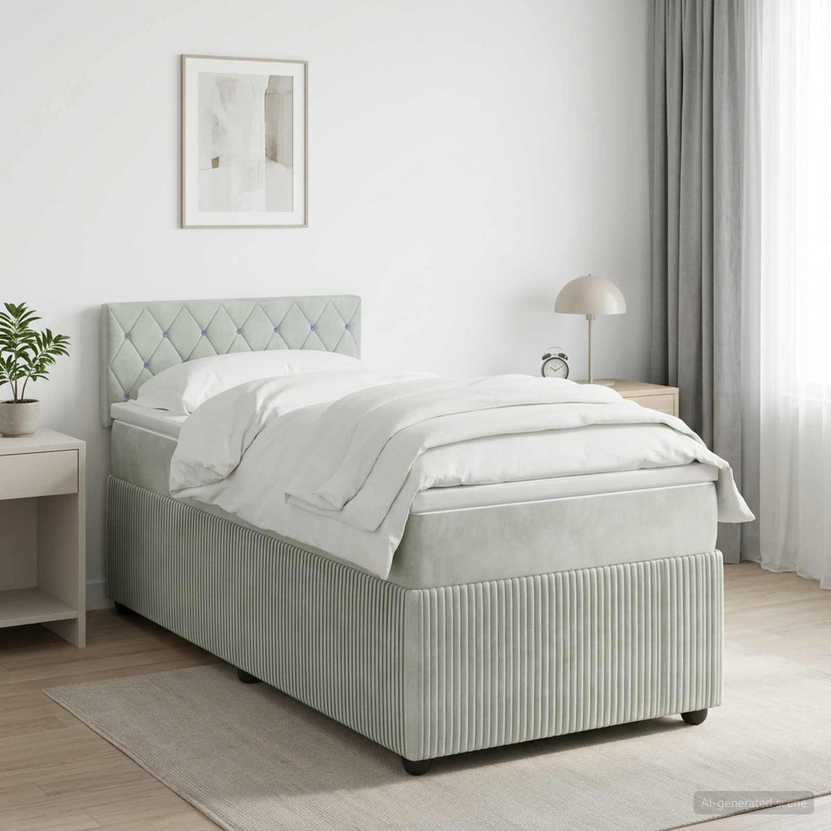 vidaXL Boxspring met matras fluweel zwart 80x200 cm