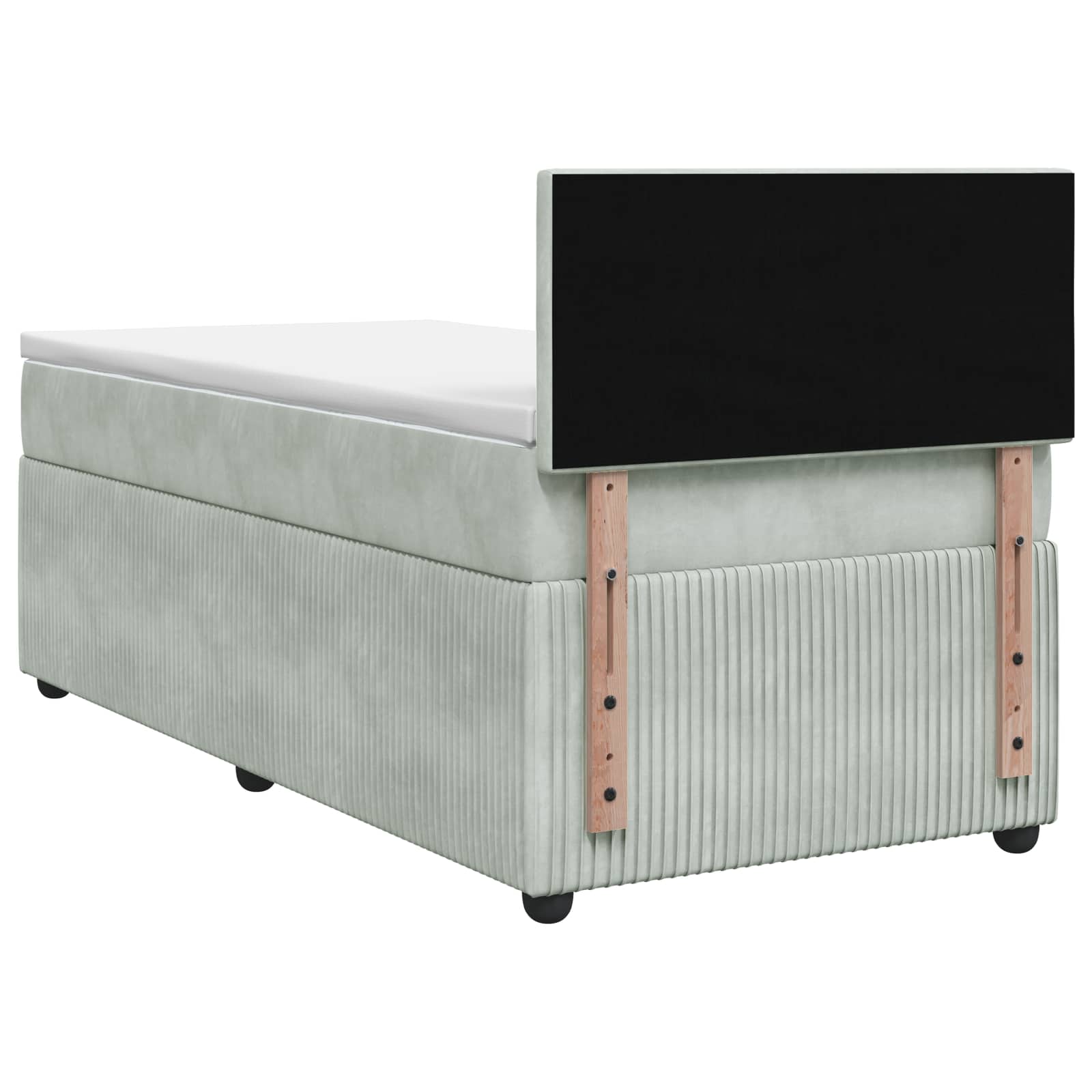 vidaXL Boxspring met matras fluweel zwart 80x200 cm