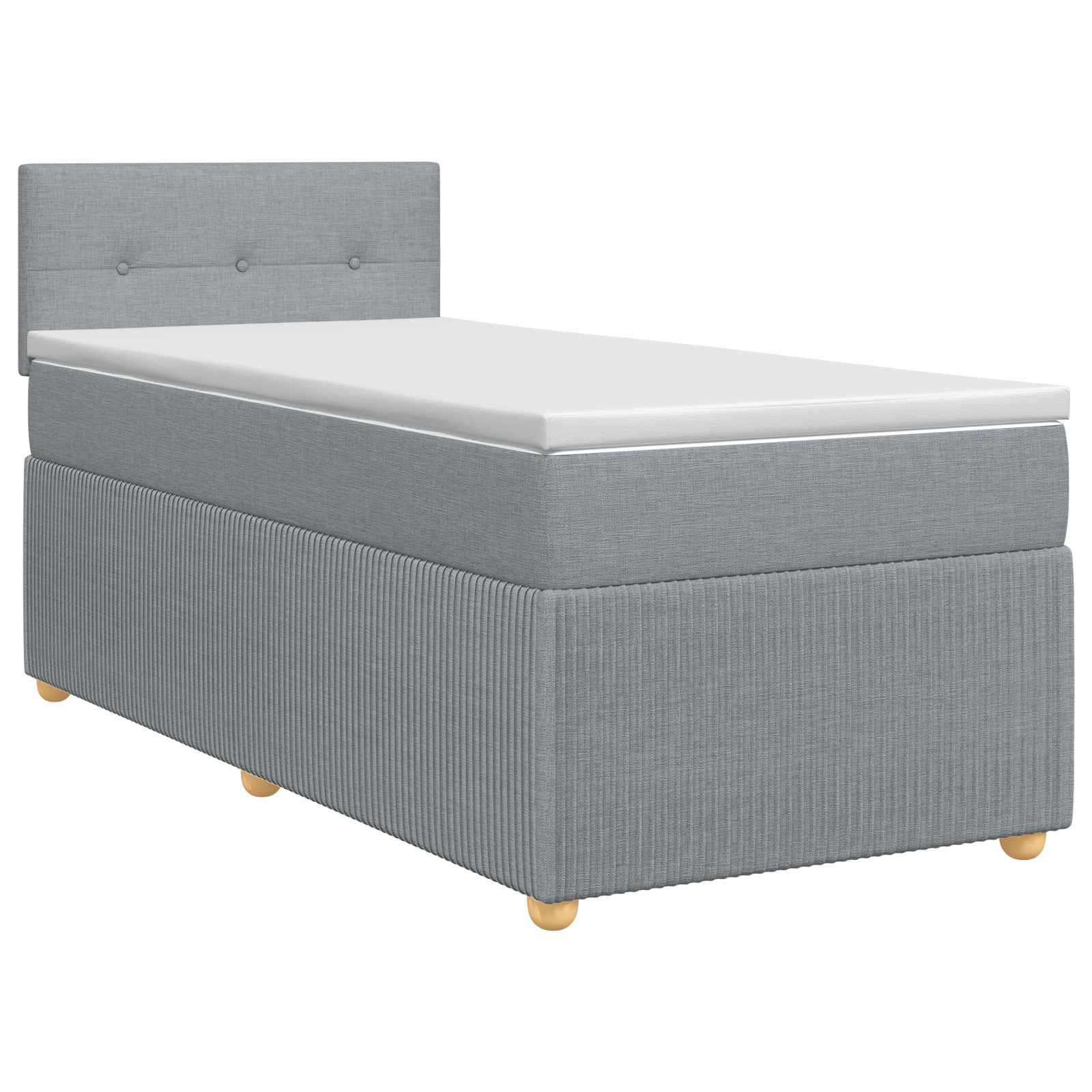 vidaXL Boxspringbed met matras Lichtgrijs 90 x 190 cm Stof