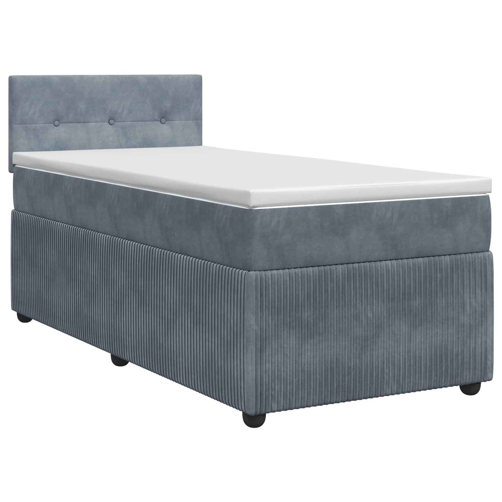 vidaXL Boxspringbed met matras Lichtgrijs 90 x 190 cm Fluweel