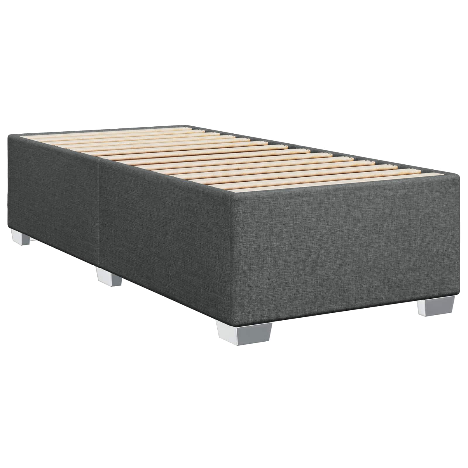 vidaXL Boxspring Bed met Matras en LED Lichtgrijs Enkel Stof