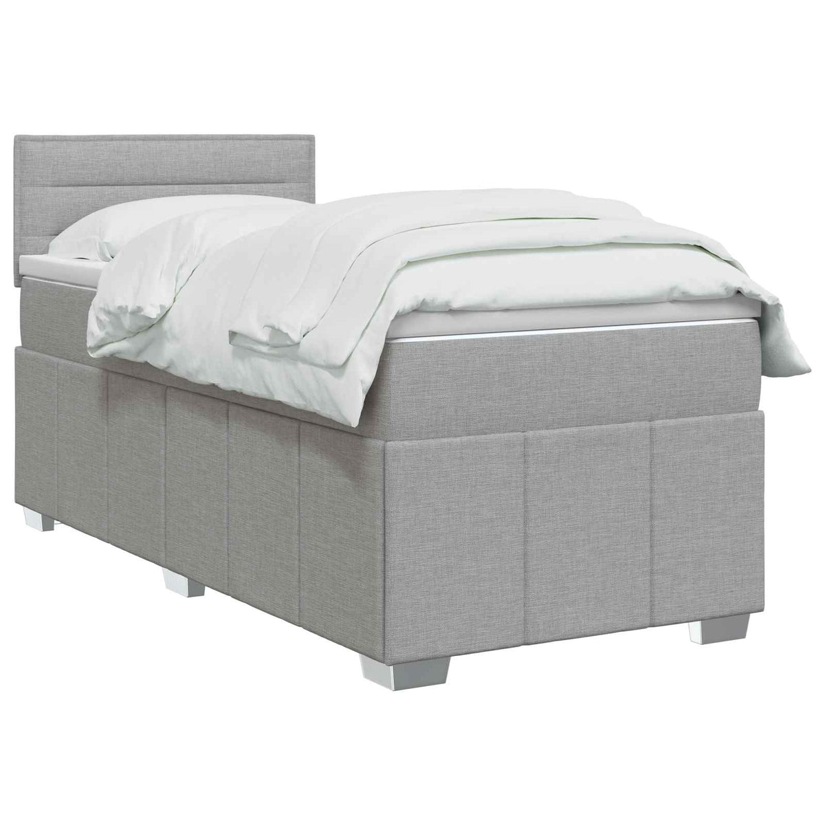 vidaXL Boxspring met matras stof donkergrijs 120x200 cm